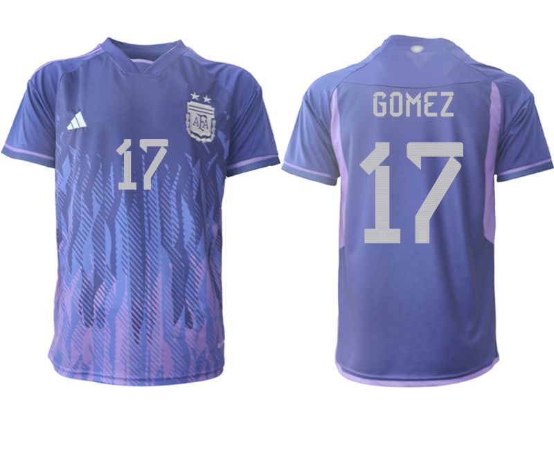 Men 2022 World Cup National Team Argentina away aaa version purple 17 Soccer Jersey